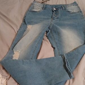 Light Blue Women's Distressed Jeans